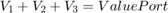 $$V_{1}+V_{2}+V_{3}=ValuePort$