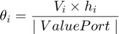 $$\theta_{i}=\frac{V_{i}\times h_{i}}{\mid ValuePort\mid}$